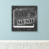 ヴィンテージ60の音楽 – キャンバスプリント (インサイチュ (ウッドフロア))