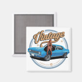 ヴィンテージ60年代のマッスルカー マグネット (正面/裏面)