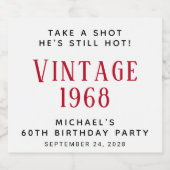 ヴィンテージ60歳の誕生日パーティー リキュールボトルラベル (シングルラベル)