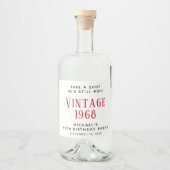 ヴィンテージ60歳の誕生日パーティー リキュールボトルラベル (正面)