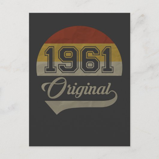 ヴィンテージ60歳誕生日オリジナル1961年男性女性ギフト ポストカード (正面)