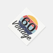 ヴィンテージ60誕生日夕日 スタンダードカクテルナプキン (角)