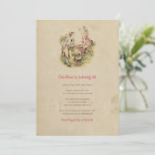 ヴィンテージ60誕生日女子シンプルバレンタインデー 招待状 (スタンド正面)