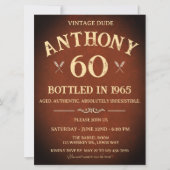 ヴィンテージ60誕生日瓶詰め1965テーマ 招待状 (正面)