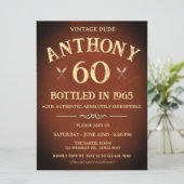 ヴィンテージ60誕生日瓶詰め1965テーマ 招待状 (スタンド正面)