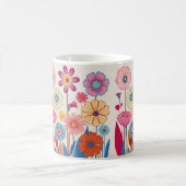 ヴィンテージ60sスタイルフローラスローガン コーヒーマグカップ (中央)