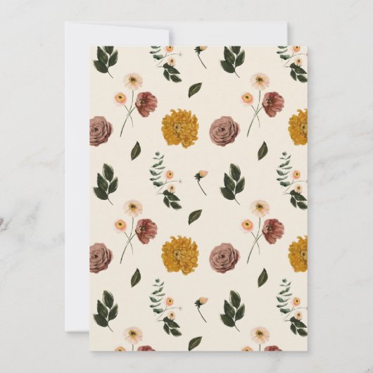 ヴィンテージ60thバースデーパーティーテラコッタフラワーズ 招待状 (裏面)