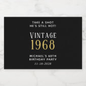 ヴィンテージ60thバースデーパーティー好意ブラック リキュールボトルラベル (シングルラベル)