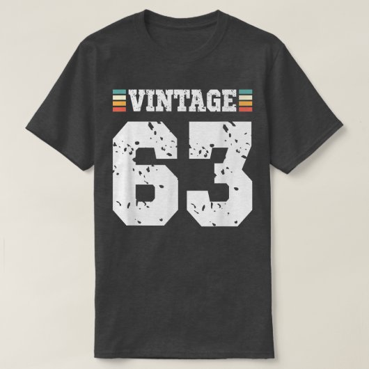 ヴィンテージ63歳ハッピー63誕生日おもしろいスポーツ Tシャツ (デザイン正面)
