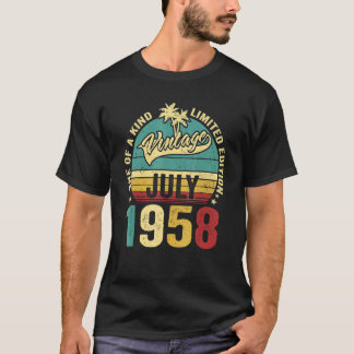 ヴィンテージ64歳1958年7月デコレーション64th Bi Tシャツ