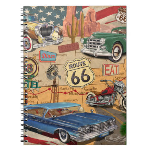 ヴィンテージ66号線ポスター。 ノートブック