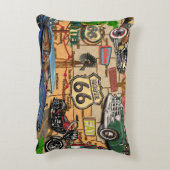 ヴィンテージ66号線懐かしいポスター。 アクセントクッション (裏面(縦))