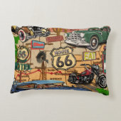 ヴィンテージ66号線懐かしいポスター。 アクセントクッション (裏面)
