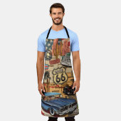 ヴィンテージ66号線懐かしいポスター。 エプロン (着用した状態)