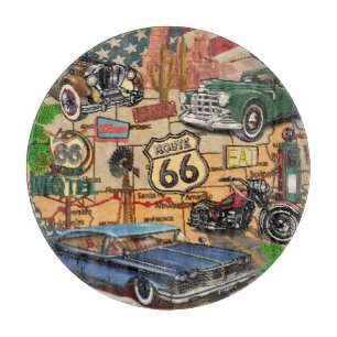 ヴィンテージ66号線懐かしいポスター。 カッティングボード