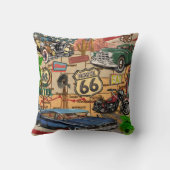 ヴィンテージ66号線懐かしいポスター。 クッション (裏面)