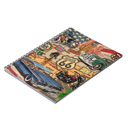 ヴィンテージ66号線懐かしいポスター。 ノートブック (左側)