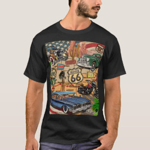ヴィンテージ66号線懐かしいポスター。 Tシャツ