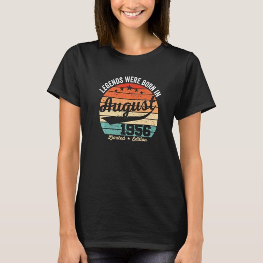 ヴィンテージ66誕生日レジェンド生まれは次の場所に威厳がある Tシャツ (正面)