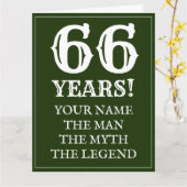 ヴィンテージ66th誕生日カード（父やおじいちゃん） カード (黄色い花)