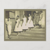 ヴィンテージ6 黒人の美女 バック 1950年代ファッション ポストカード (正面)