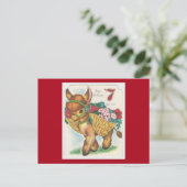 ヴィンテージ7年オールドハッピーバースデーブルロ ポストカード (スタンド正面)