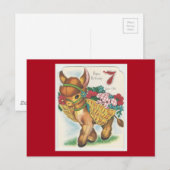 ヴィンテージ7年オールドハッピーバースデーブルロ ポストカード (正面/裏面)