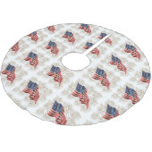 ヴィンテージ7月アメリカ米国の旗および4日の花火 ブラッシュドポリエステルツリースカート (アングル)