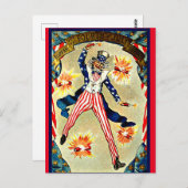 ヴィンテージ7月4日お祝い ポストカード (正面/裏面)