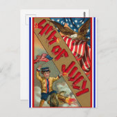 ヴィンテージ7月4日のはがき ポストカード (正面/裏面)