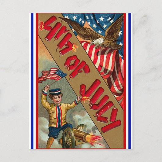 ヴィンテージ7月4日のはがき ポストカード (正面)