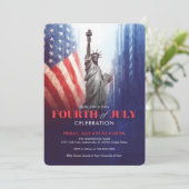 ヴィンテージ7月4日の自由・米国国旗 招待状 (スタンド正面)