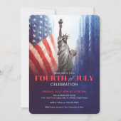ヴィンテージ7月4日の自由・米国国旗 招待状 (正面)