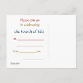 ヴィンテージ7月4日はがき招待状 インビテーションポストカード (裏面)