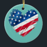 ヴィンテージ7月4日アメリカ愛国的アメリカ人 セラミックオーナメント<br><div class="desc">ヴィンテージ7月4日アメリカ愛国的なアメリカ国旗のハートギフト。感謝祭の日，クリスマスの日，母の日，父の日， 7月4日， 1776独立日，パパの日，ハロウィーンの日，パトリックの日</div>