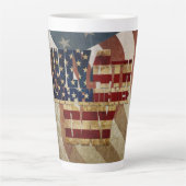 ヴィンテージ7月4日インディペンデンスデイデザイン カフェラテマグ (正面)