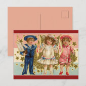 ヴィンテージ7月4日キッズ ポストカード (正面/裏面)