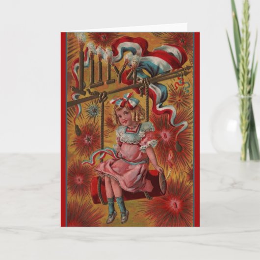 ヴィンテージ7月4日グリーティングカード カード (正面)