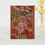 ヴィンテージ7月4日グリーティングカード カード (黄色い花)