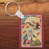 ヴィンテージ7月4日サムおじさんと花火 キーホルダー (正面)