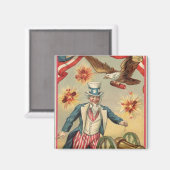 ヴィンテージ7月4日サムおじさんと花火 マグネット (正面/裏面)