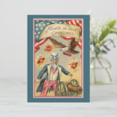 ヴィンテージ7月4日サムおじさんと花火 招待状 (スタンド正面)