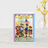 ヴィンテージ7月4日ノテカード カード (黄色い花)