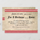 ヴィンテージ7月4日バーベキュー招待状 招待状 (正面/裏面)