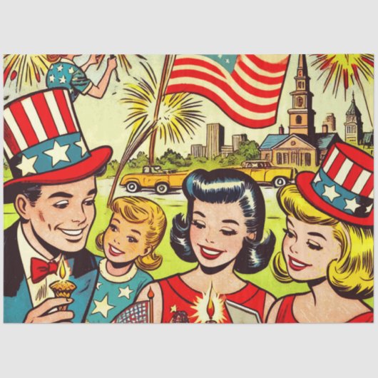 ヴィンテージ7月4日ファミリ漫画 薄葉紙 (正面)