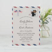 ヴィンテージ7月4日フォト結婚式招待状 招待状 (スタンド正面)