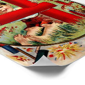 ヴィンテージ7月4日ボーイと花火プリント ポスター (角)