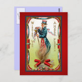 ヴィンテージ7月4日叔父サムUSAはがき ポストカード (正面/裏面)