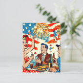 ヴィンテージ7月4日漫画 ポストカード (スタンド正面)