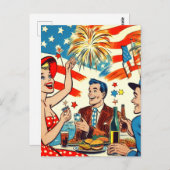 ヴィンテージ7月4日漫画 ポストカード (正面/裏面)